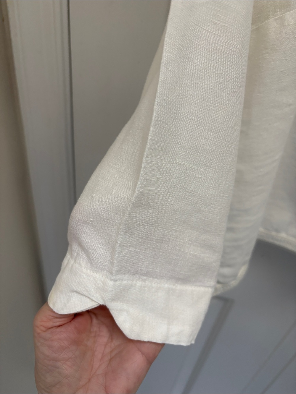 White Square Neck Linen Top - Picture 5 of 7